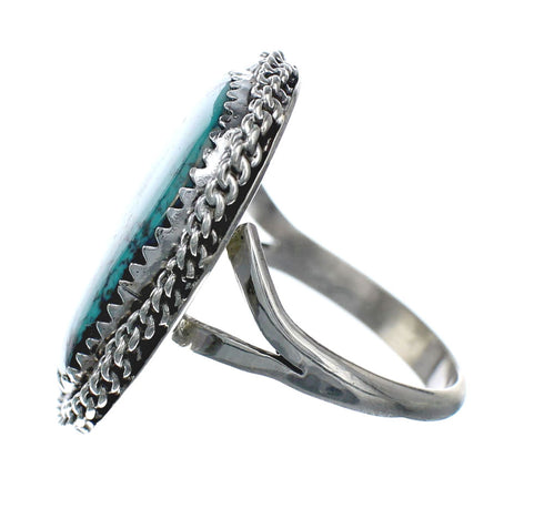American Indian Genuine Sterling Silver Kingman Turquoise Ring Size 7 NN20217